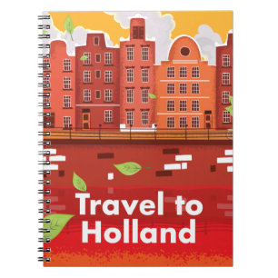 Reise nach Holland Vintage-Plakat. Notizblock