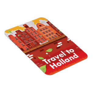 Reise nach Holland Vintage Poster. Magnet