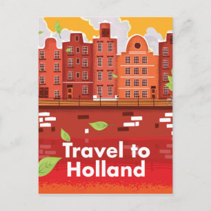 Reise nach Holland Vintage Poster. Postkarte