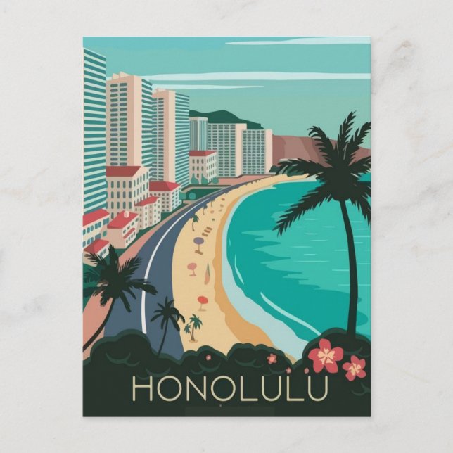 Reise nach Honolulu Postkarte (Vorderseite)