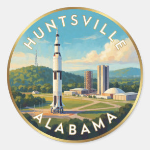 Reise nach Huntsville Alabama Rocket City Runder Aufkleber