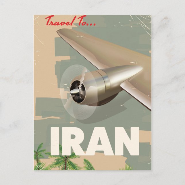 Reise nach Iran Vintage Reiseplakat Postkarte (Vorderseite)