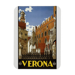 Reise nach Italien - Verona Vintage Poster Magnet