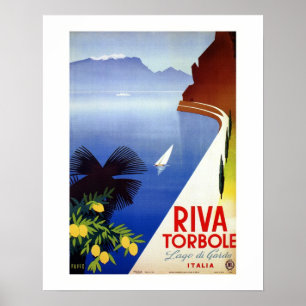 Reise nach Italien, Vintage Torbole Riva Lake Gard Poster