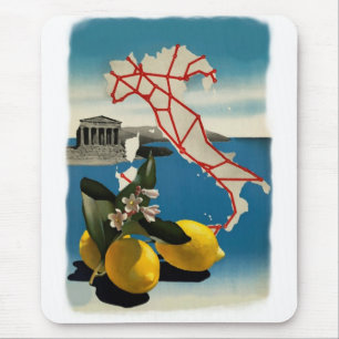 Reise nach Italien Vintage Vertikale Mauspad