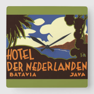 Reise nach Jakarta Indonesien Hotel Nederlanden Vi Quadratische Wanduhr
