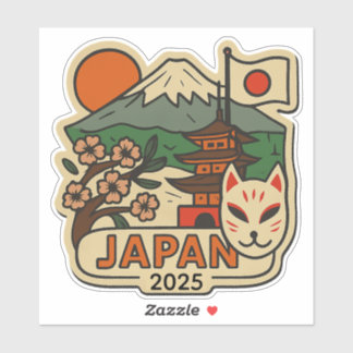 Reise nach Japan Design mit individuellem Jahr Aufkleber
