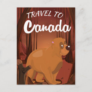 Reise nach Kanada Cartoon-Plakat Postkarte