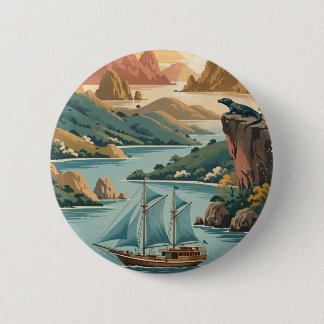 Reise nach Komodo Island Nationalpark im Vintage-S Button
