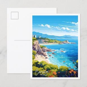 Reise nach Korsika Frankreich Vintage-Illustration Postkarte