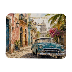 Reise nach Kuba - Grüße aus Havanna Vintage Magnet