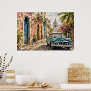 Reise nach Kuba - Grüße aus Havanna Vintage Poster