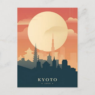 Reise nach Kyoto Japan Tempel Fotografie im Vintag Postkarte