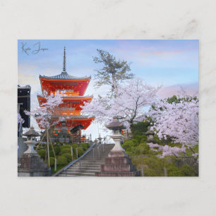 Reise nach Kyoto Japan Tempel Fotografie im Vintag Postkarte