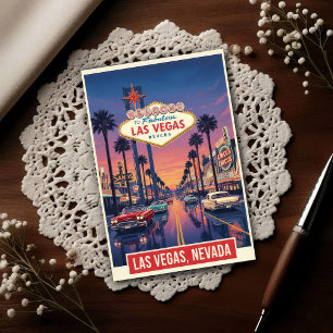 Reise nach Las Vegas in den 1960er Jahren  Postkarte