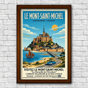 Reise nach Le Mont-Saint-Michel, Frankreich im Vin Poster