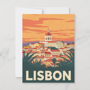 Reise nach Lissabon Portugal im Vintage-Stil Postkarte