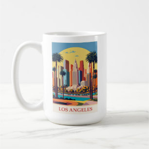 Reise nach Los Angeles Kalifornien Stadt-Silhouett Kaffeetasse