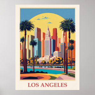 Reise nach Los Angeles Kalifornien Stadt-Skyline V Poster