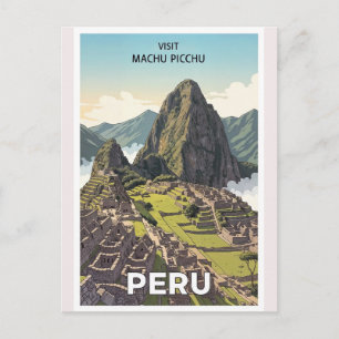 Reise nach Machu Picchu Peru Retro Vintage Postkarte