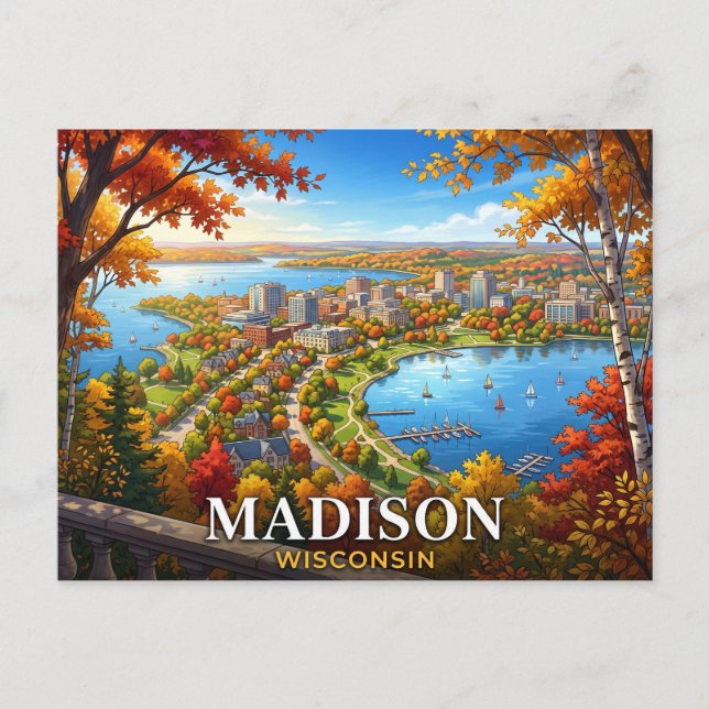 Reise nach Madison Wisconsin Postkarte (Vorderseite)