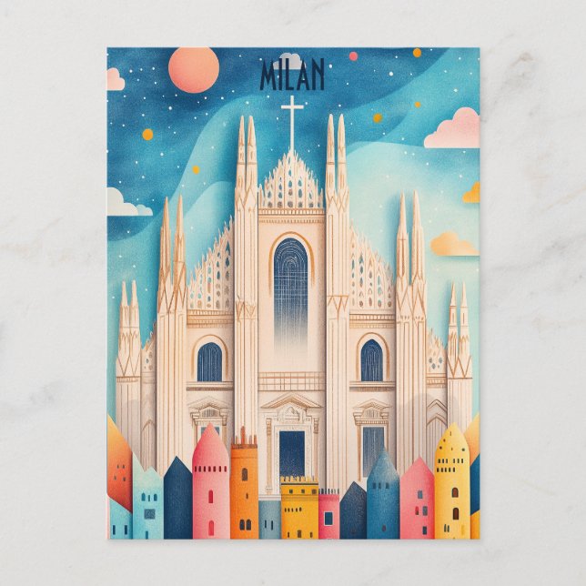 Reise nach Mailand Italien Postkarte (Vorderseite)