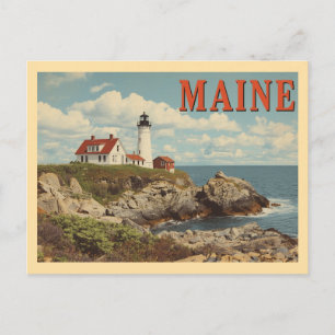 Reise nach Maine im Vintage-Stil Postkarte