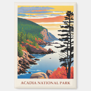 Reise nach Maine Vintage Acadia National Park Magnet