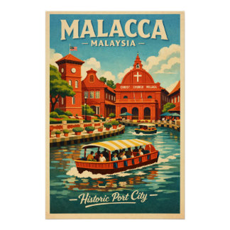 Reise nach Malakka in Malaysia Poster