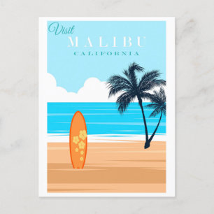 Reise nach Malibu Kalifornien im Vintage-Stil Postkarte