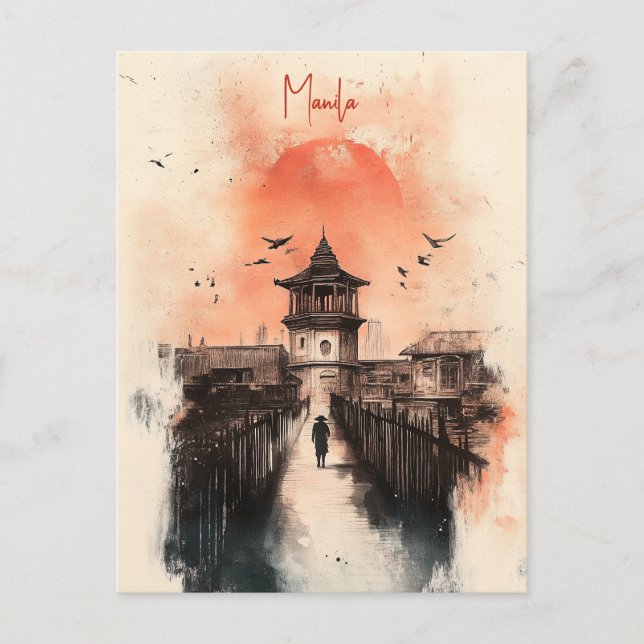 Reise nach Manila Philippinen Postkarte (Vorderseite)