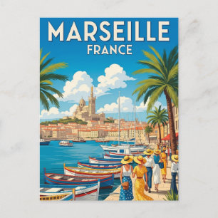 Reise nach Marseille Frankreich Vintage Postkarte