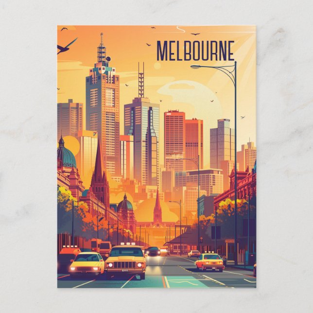 Reise nach Melbourne Postkarte (Vorderseite)