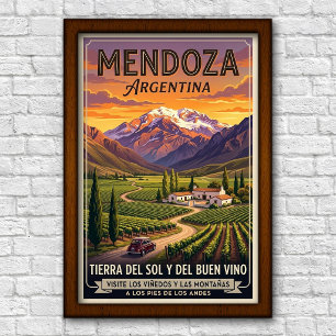 Reise nach Mendoza, Argentinien in den 1960er Jahr Poster
