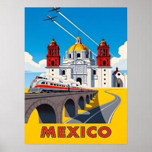 Reise nach Mexiko im Vintage-Stil Poster