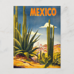 Reise nach Mexiko im Vintage-Stil Postkarte