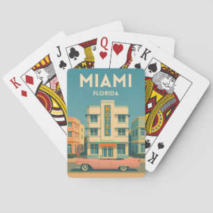 Reise nach Miami Art Deco District Florida im Vint Spielkarten