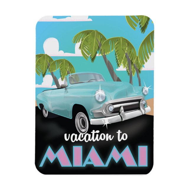 Reise nach Miami Reiseplakat Magnet (Vertikal)