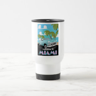Reise nach Miami Reiseplakat Reisebecher