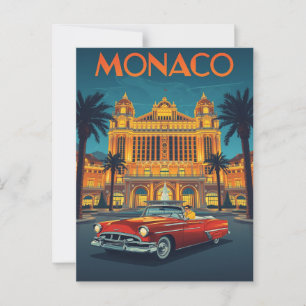 Reise nach Monaco Monte-Carlo Vintage Postkarte
