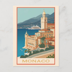 Reise nach Monaco Monte Carlo Vintage Postkarte