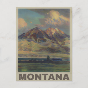 Reise nach Montana im Vintage-Stil Postkarte