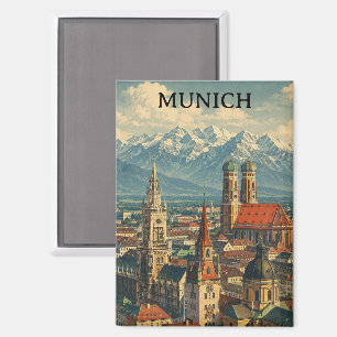 Reise nach München Deutschland im Vintage-Stil Magnet