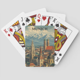 Reise nach München Deutschland im Vintage-Stil Spielkarten