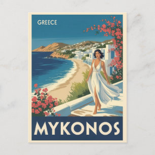 Reise nach Mykonos Griechenland Griechische Inseln Postkarte