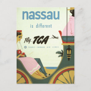Reise nach Nassau Bahamas im Vintage-Stil Postkarte