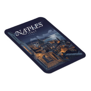 Reise nach Neapel Italien Nacht Vintage Magnet