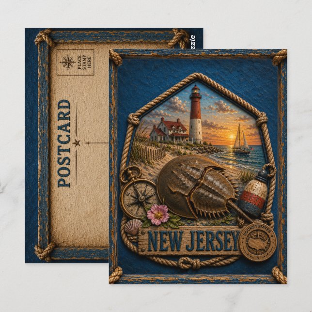 Reise nach New Jersey Postkarte (Vorne/Hinten)