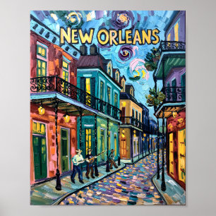 Reise nach New Orleans French Quarter im Van-Gogh- Poster