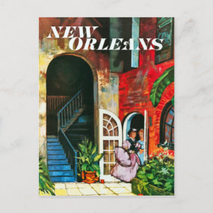 Reise nach New Orleans im Vintage-Stil Postkarte